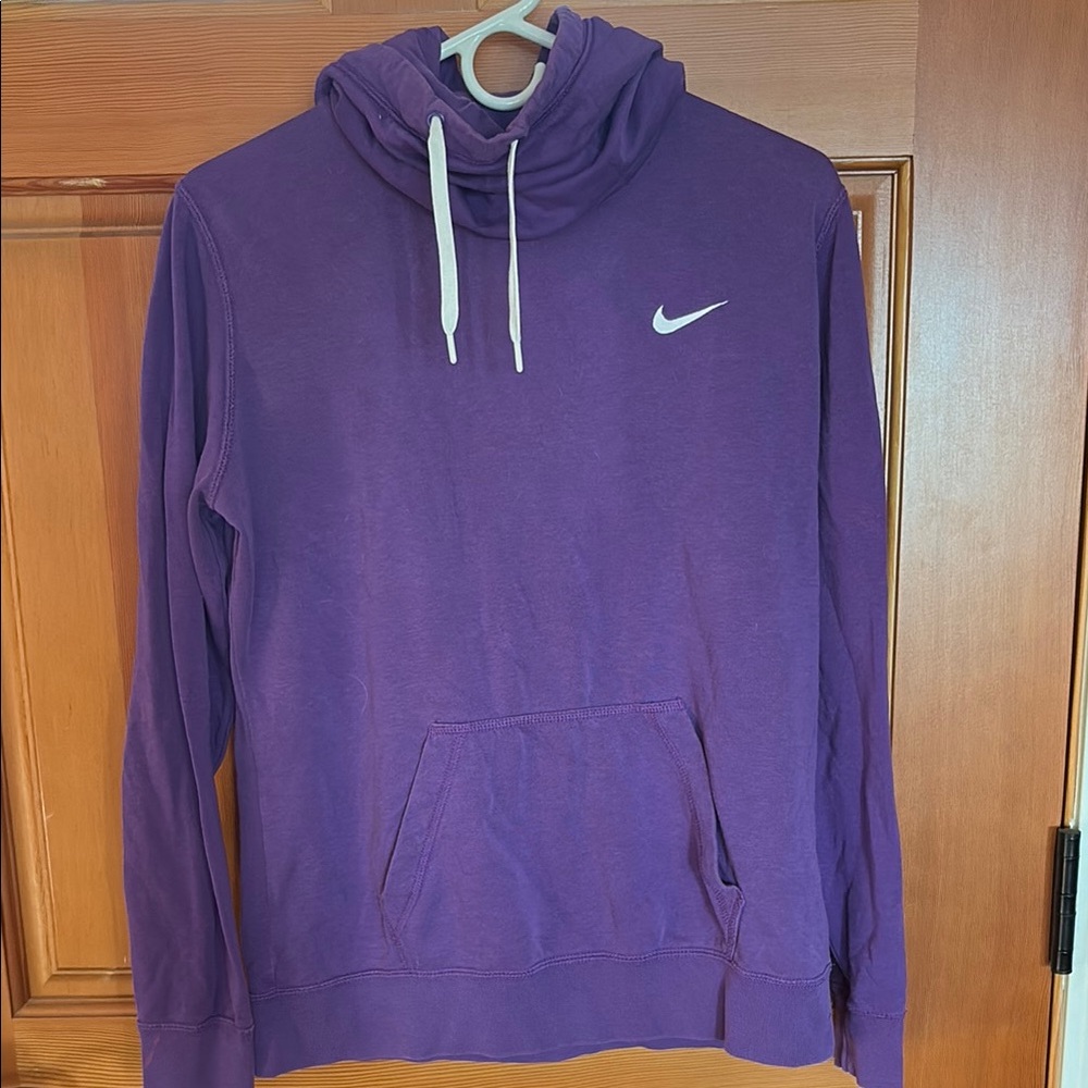 Nike Purple Hoodie Sweatshirt with White Drawstrings